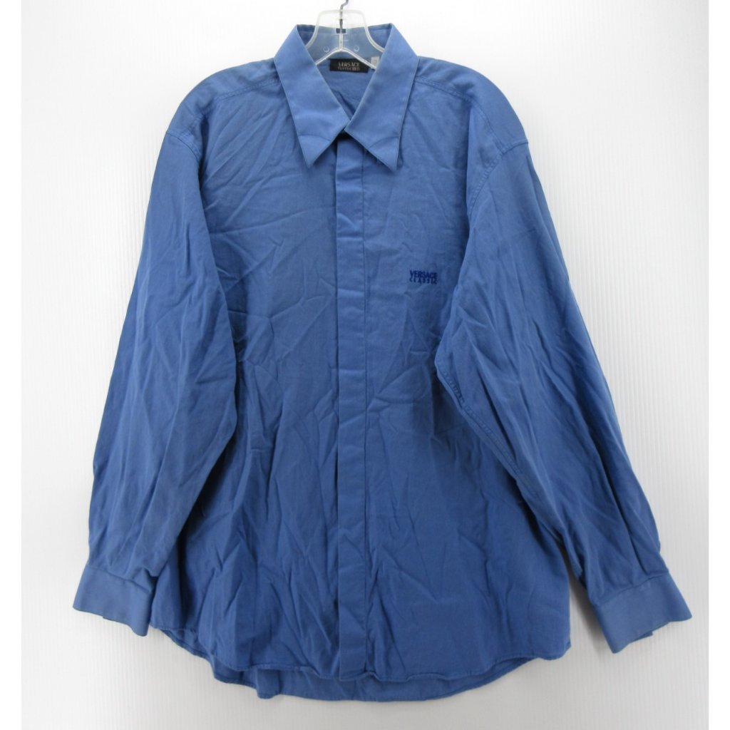 Vintage Versace Shirt 17 1/2 Classic V2 Button Down 90s Italy Xl *